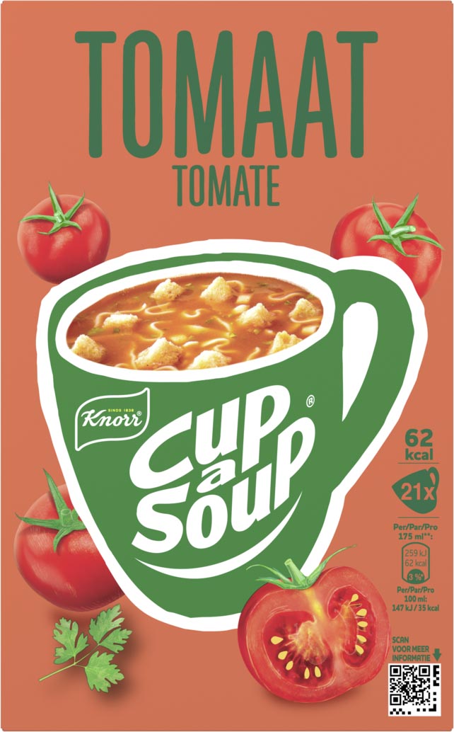 Knorr Cup-a-Soup tomaat, pak van 21 zakjes