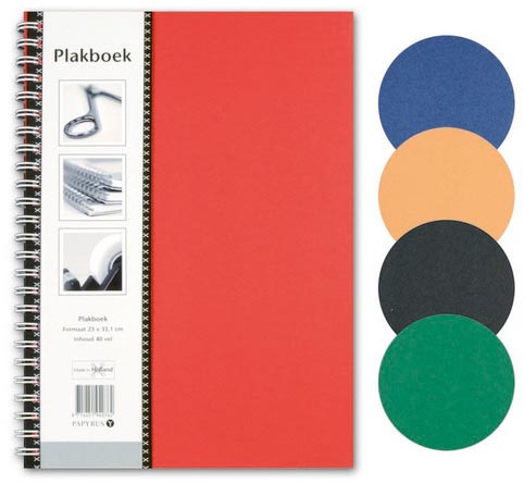Papyrus plakboek, ft 33 x 23 cm, 110 g/m², 40 vellen, geassorteerde kleuren