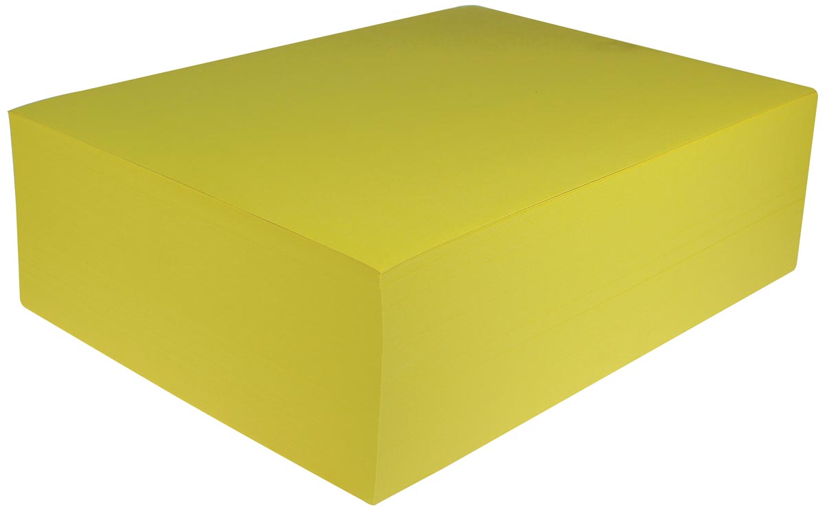 Gekleurd tekenpapier, 120 g, ft 21 x 29,7, A4, geel, pak van 500 vel afbeelding