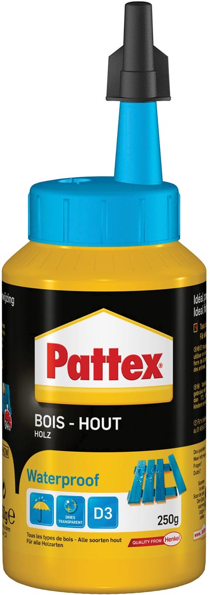 Pattex houtlijm Waterproof, 250 g Pattex houtlijm Waterproof, 250 g