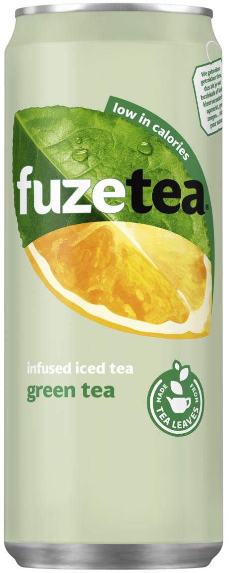 Fuze Tea frisdrank, niet-bruisend, sleek blik van 33 cl, pak van 24 stuks, groene thee afbeelding