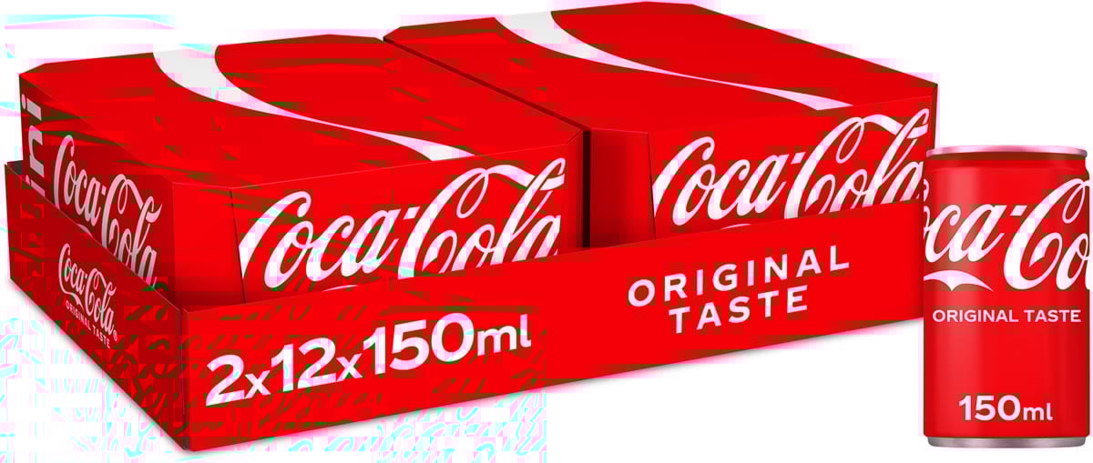 Coca-Cola frisdrank, mini blik van 15 cl, pak van 24 stuks afbeelding