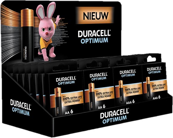 Duracell batterijen, Optimum AA en AAA, display van 24 stuks