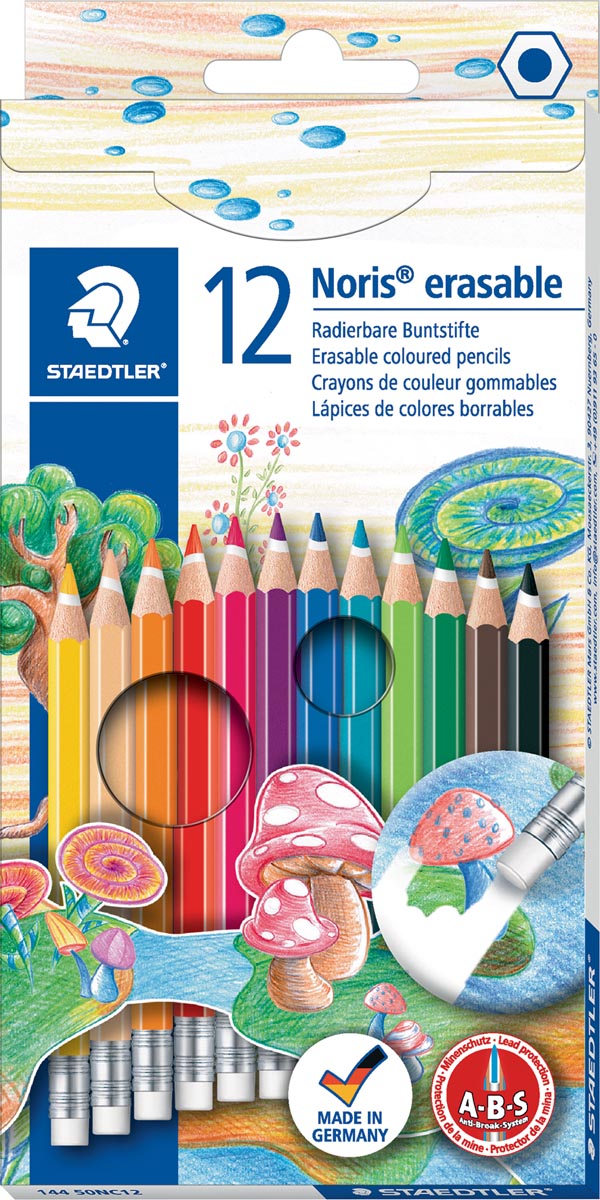Staedtler kleurpotlood Noris Club uitgombaar 12 potloden Staedtler kleurpotlood Noris Club uitgombaar 12 potloden