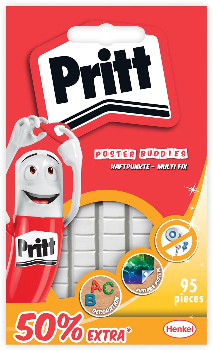 Pritt kneedlijm poster Buddies met 50% gratis, blister van 95 stuks afbeelding
