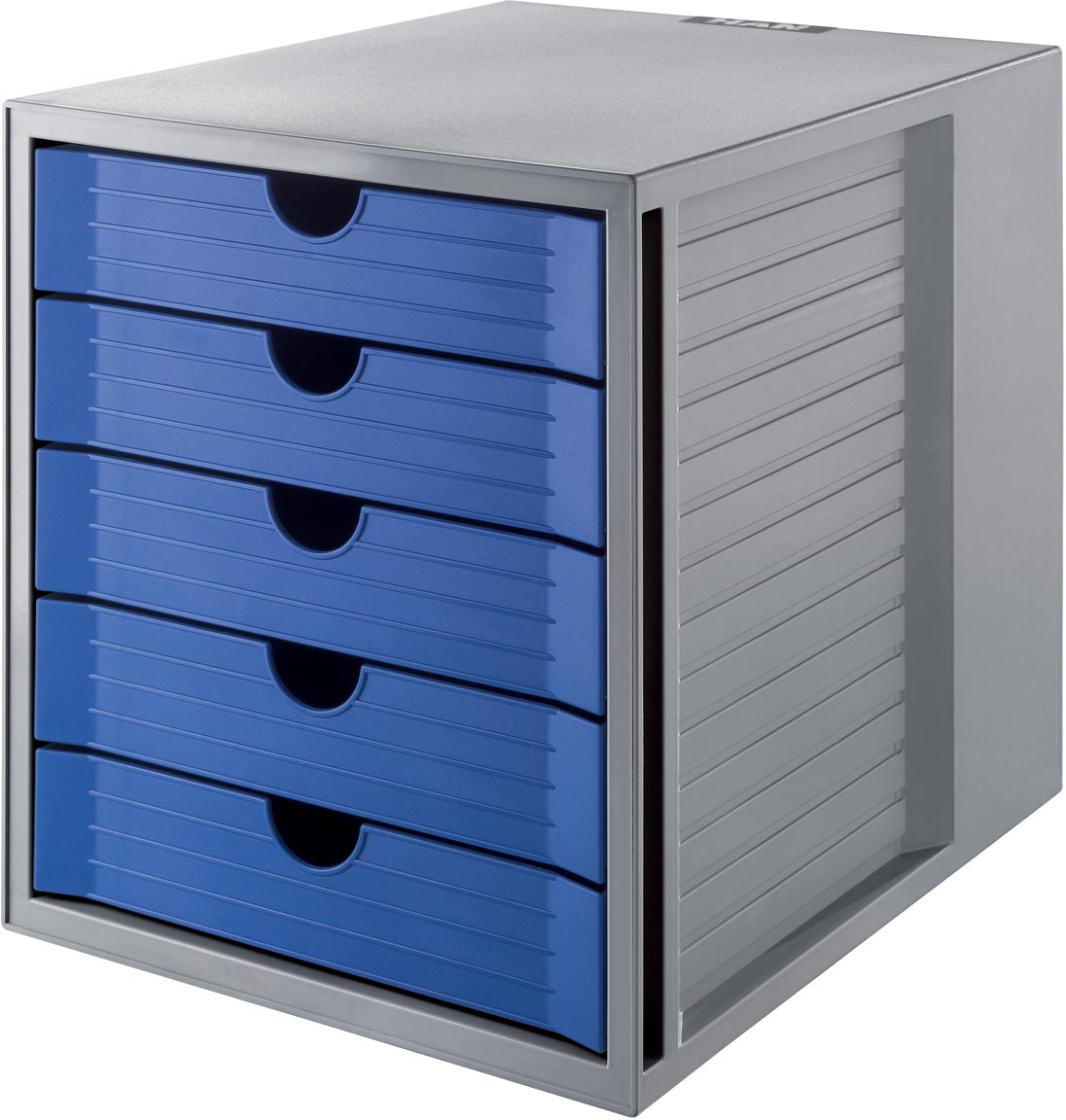 Han ladenblok Systembox Karma, met 5 gesloten laden, eco-blauw