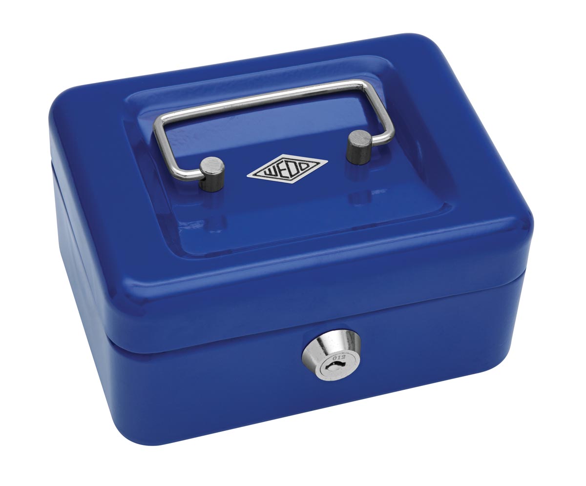 Wedo geldkoffer, ft 12,5 x 11,5 x 8 cm, blauw