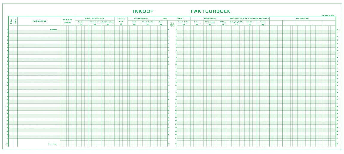 Exacompta register inkoop, ft 27 x 32 cm, Nederlandstalig afbeelding
