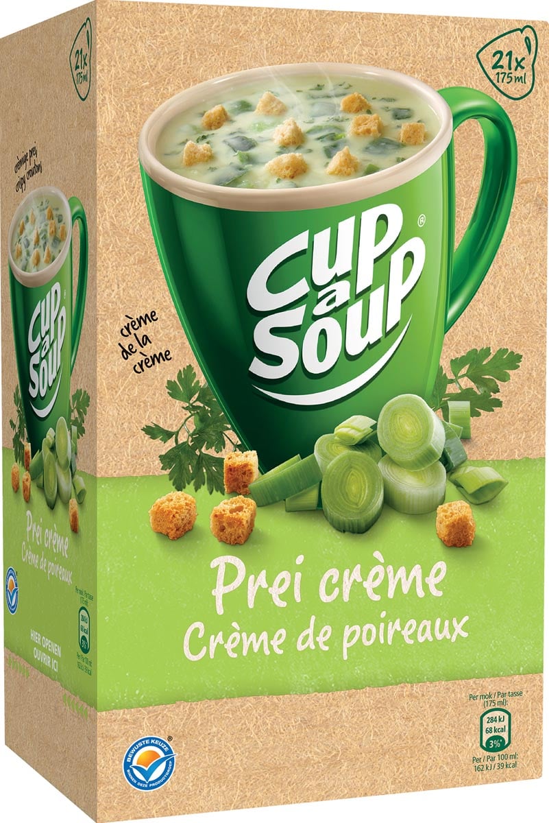 Cup-a-Soup prei crème met kaas croutons, pak van 21 zakjes afbeelding