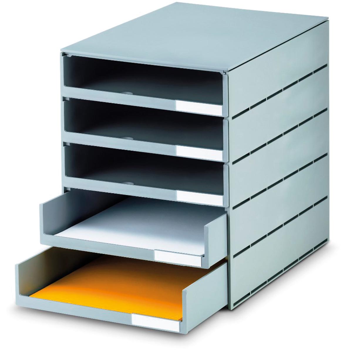 Styro ladenblok Styroval met 5 open laden, eco grijs Styro ladenblok Styroval met 5 open laden, eco grijs