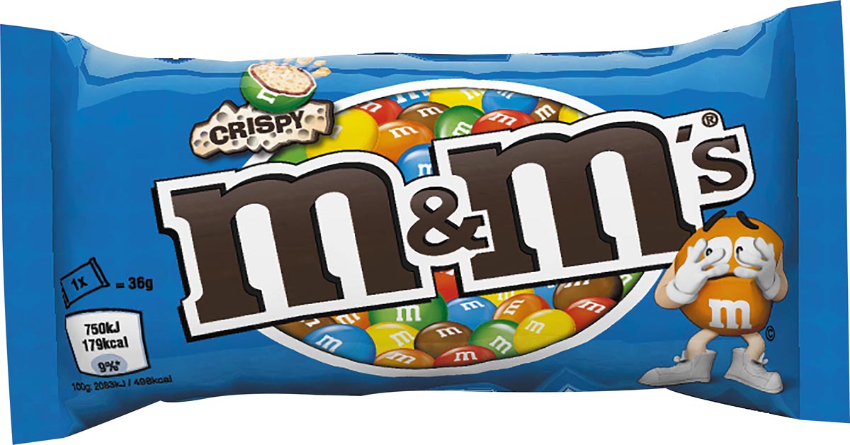 M&M&apos;s crispy, zakje van 36 g, pak van 24 stuks afbeelding