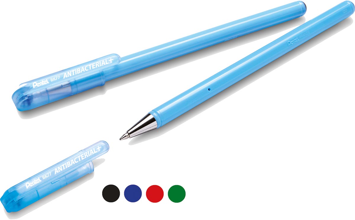 Pentel balpen BK77AB-A Antibacterial+, 0,7 mm, groen
