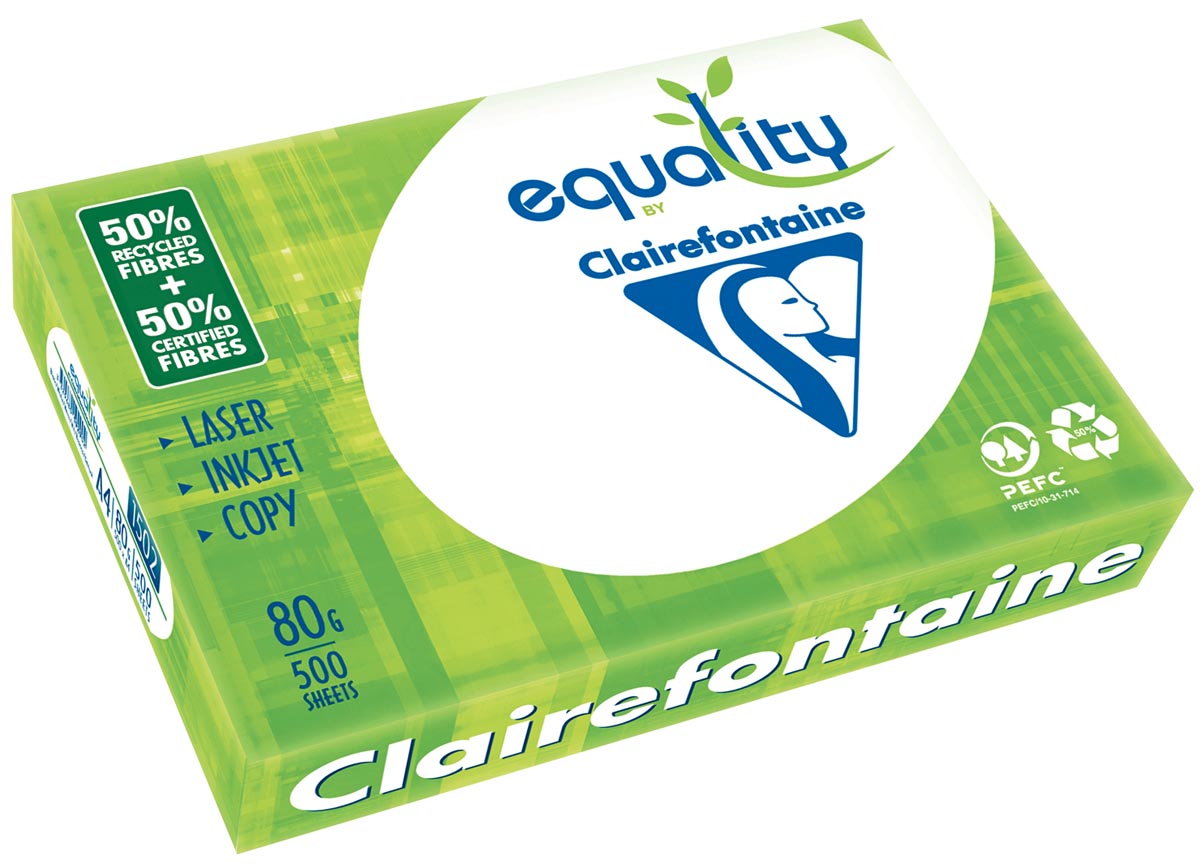 Clairefontaine Equality printpapier ft A4, 80 g, pak van 500 vel afbeelding