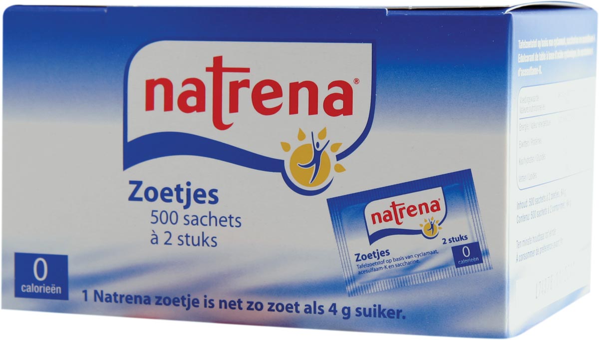 Natrena zakje met 2 zoetjes, pak van 500 stuks