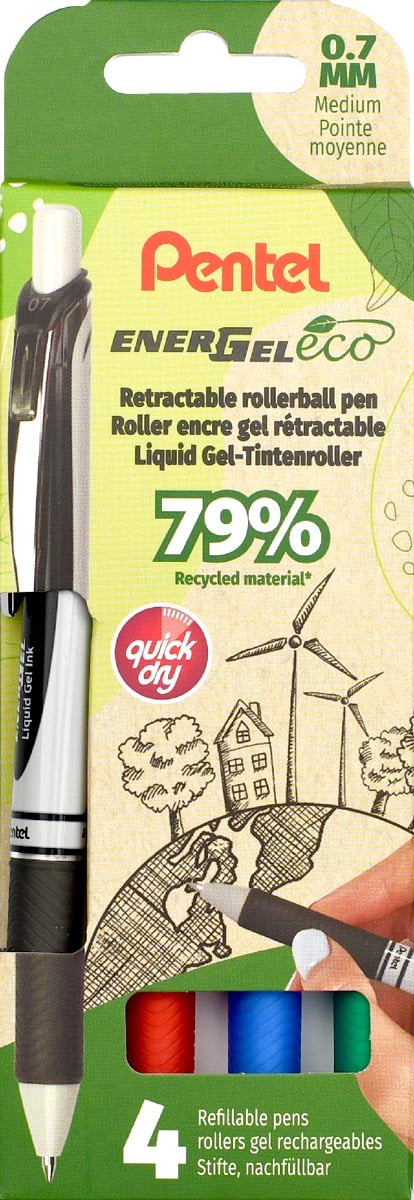 Pentel roller Energel BL77E-4, 0,7 mm, assorti, set van 4 stuks afbeelding