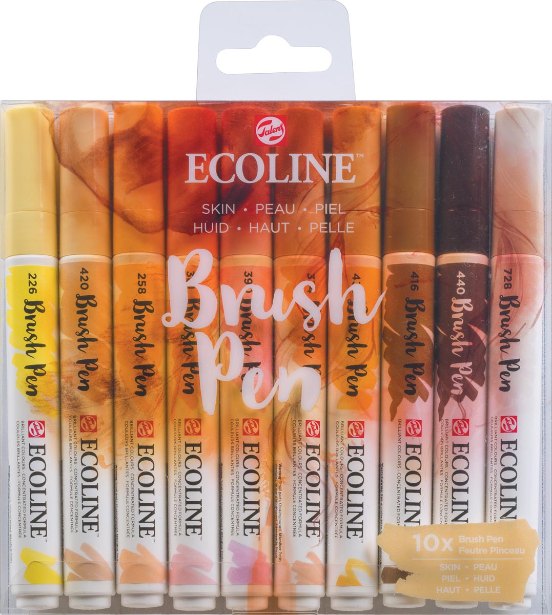 Talens Ecoline Brush pen, etui van 10 stuks, huid