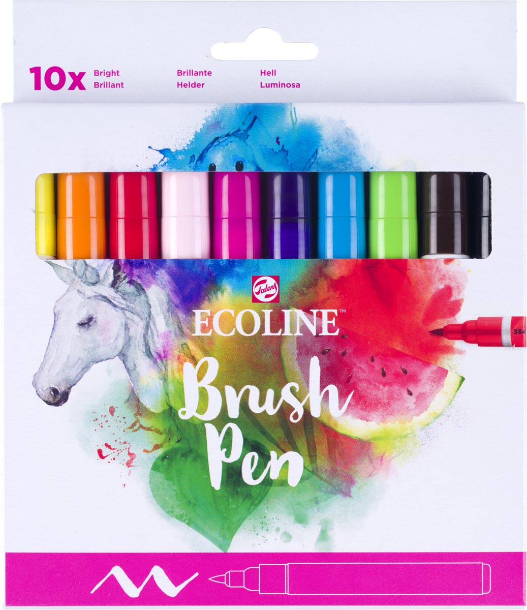 Talens Ecoline Brush pen etui van 10 stuks helder
