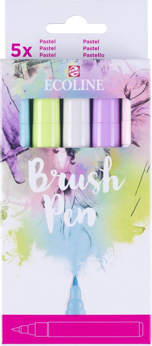 Ecoline Brush Pen set Pastel | 5 stuks