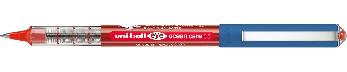 Uni-ball Eye Ocean Care roller, schrijfbreedte 0,3 mm, rood afbeelding
