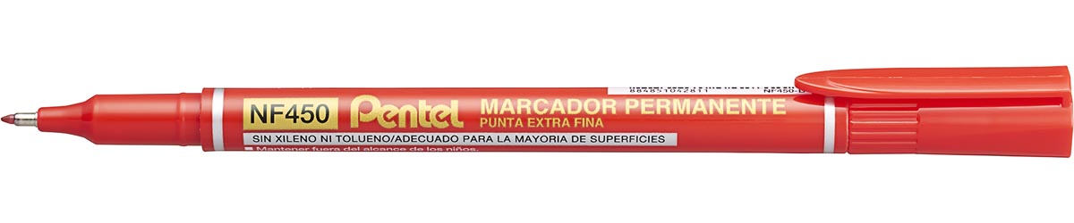 Pentel permanente marker NF450-B, rood afbeelding