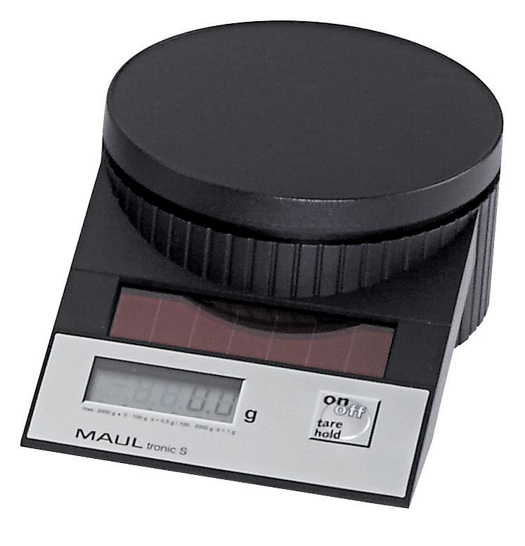 Maul postweegschaal MAULtronic, weegt tot 2 kg, gewichtsinterval van 0,5 gram, zwart