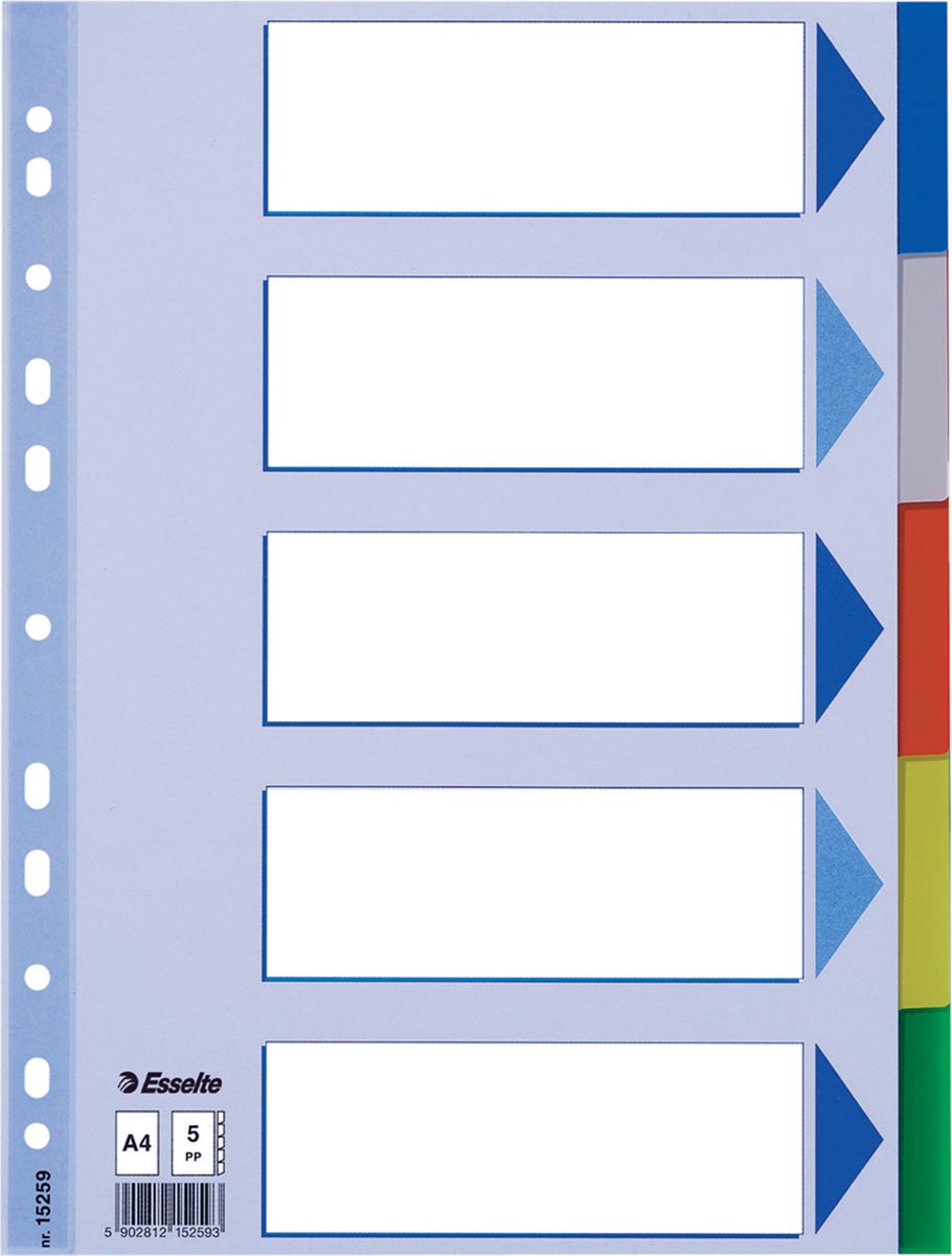 Esselte tabbladen 5 tabs afbeelding