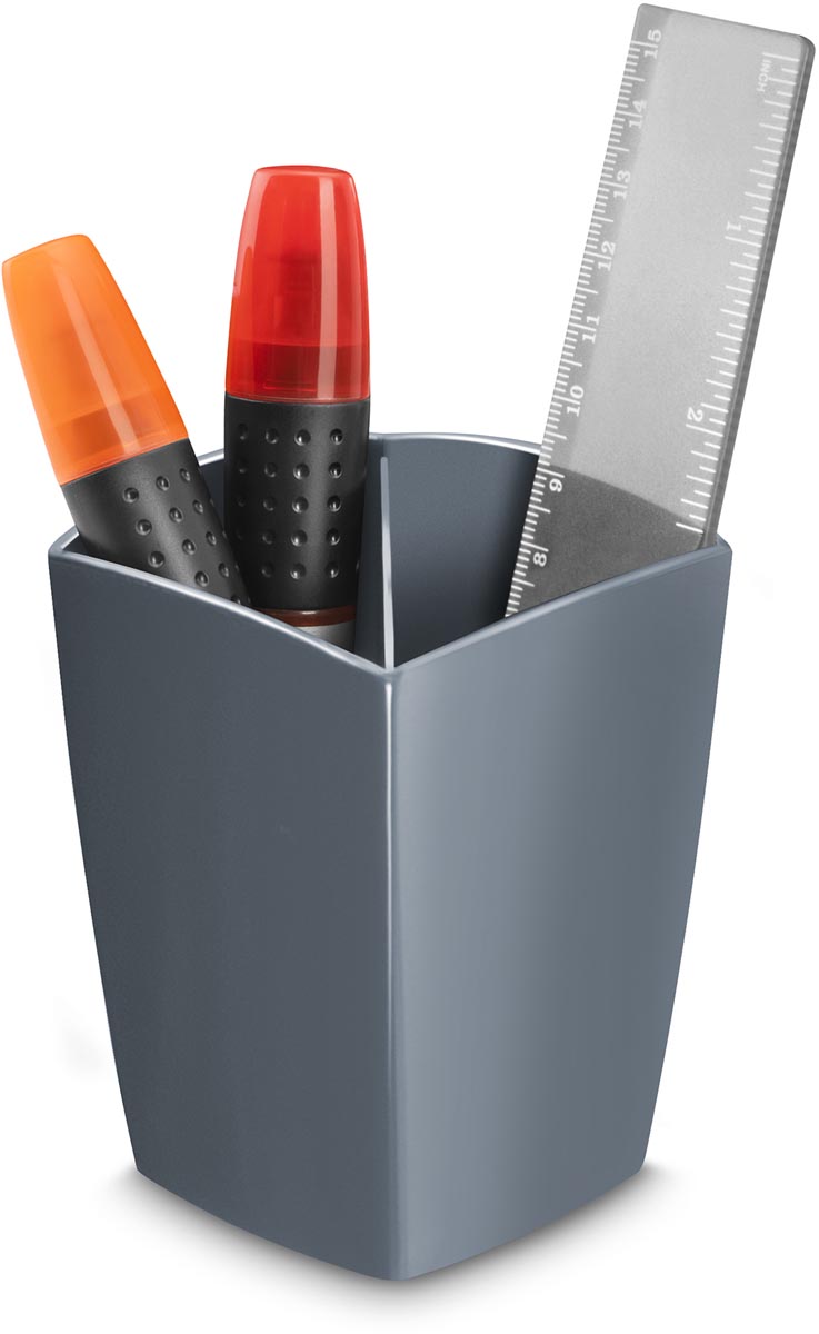 Gloss by CEP potloodbakje met 2 vakken, grijs afbeelding