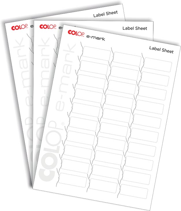 Colop E-mark etikettenblad, 10 x 30 etiketten Colop E-mark etikettenblad, 10 x 30 etiketten