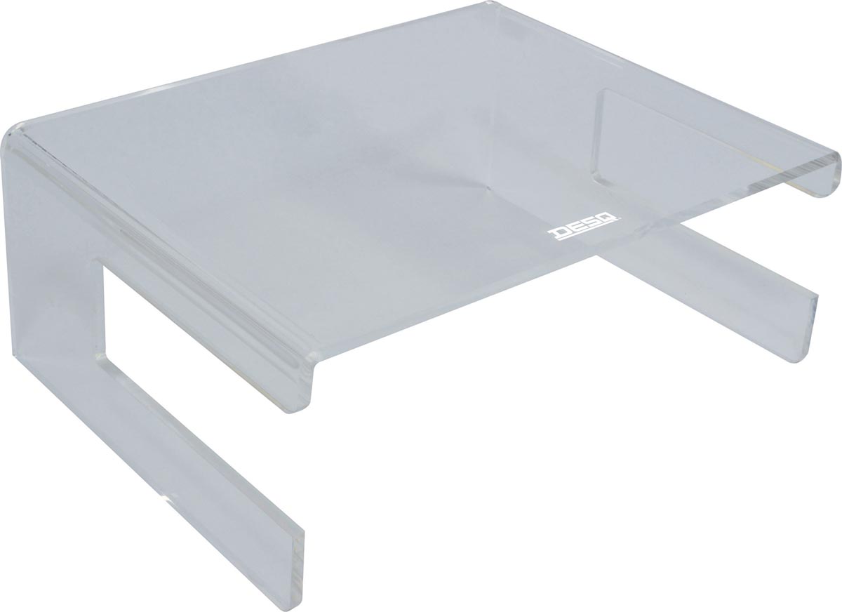 Desq beeldschermhouder uit acryl, met toetsenbordhouder