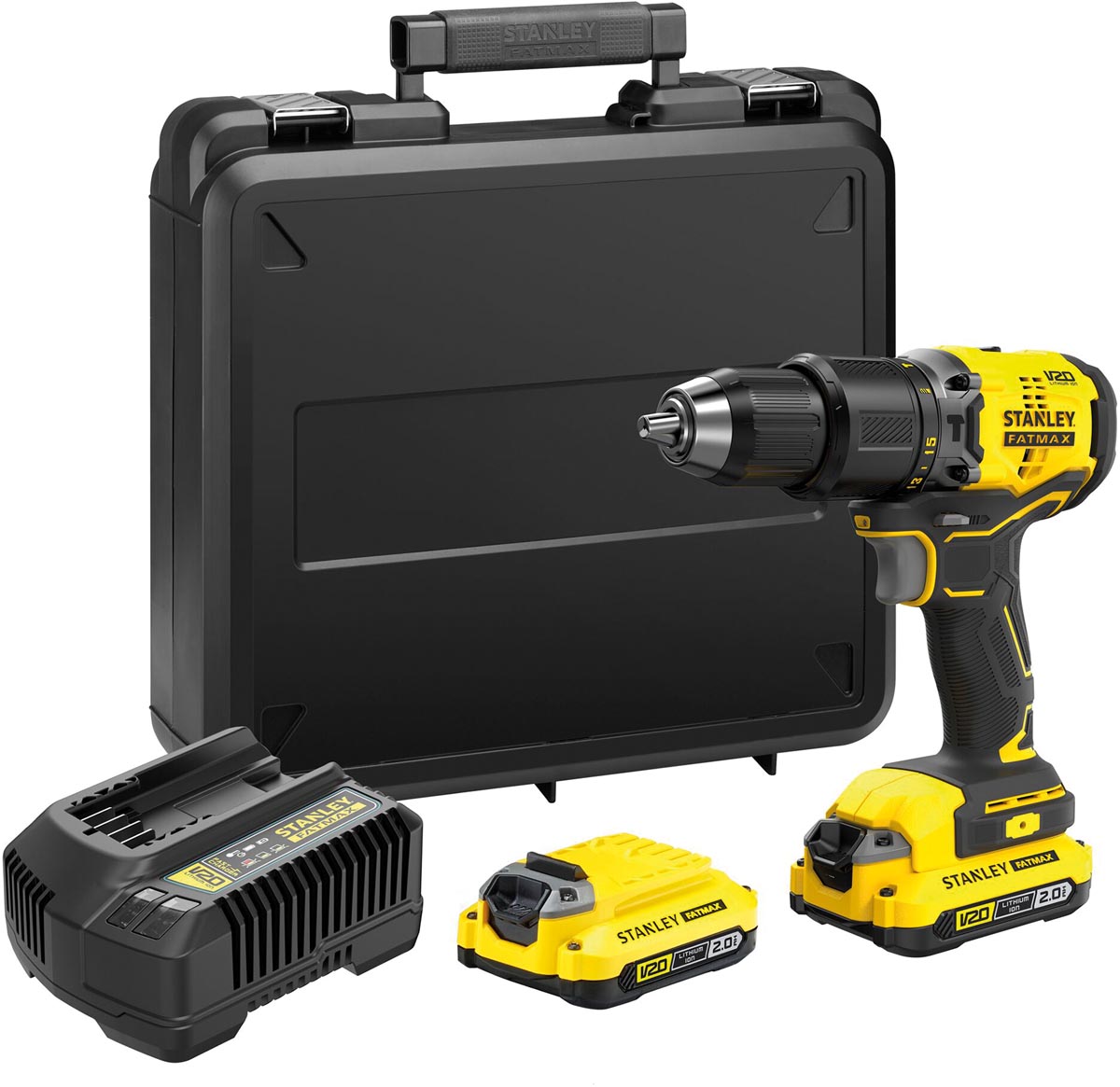 Stanley FatMax Brushless schroefklopboormachine in koffer, 18 V, 2 x 2.0 AH afbeelding