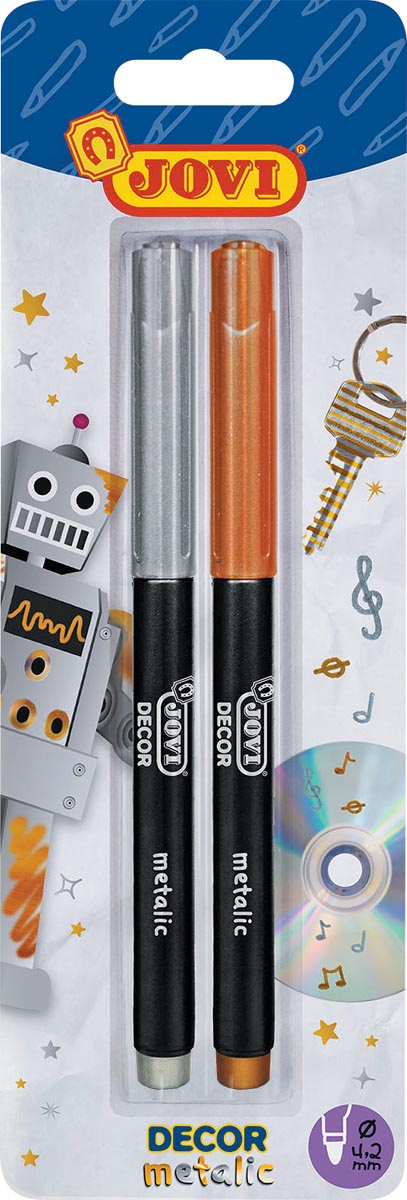 Jovi viltstift Metallic, blister van 2 stuks, zilver en goud afbeelding