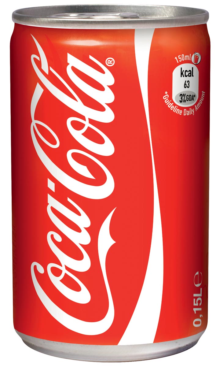 Coca-Cola frisdrank, mini blik van 15 cl, pak van 24 stuks