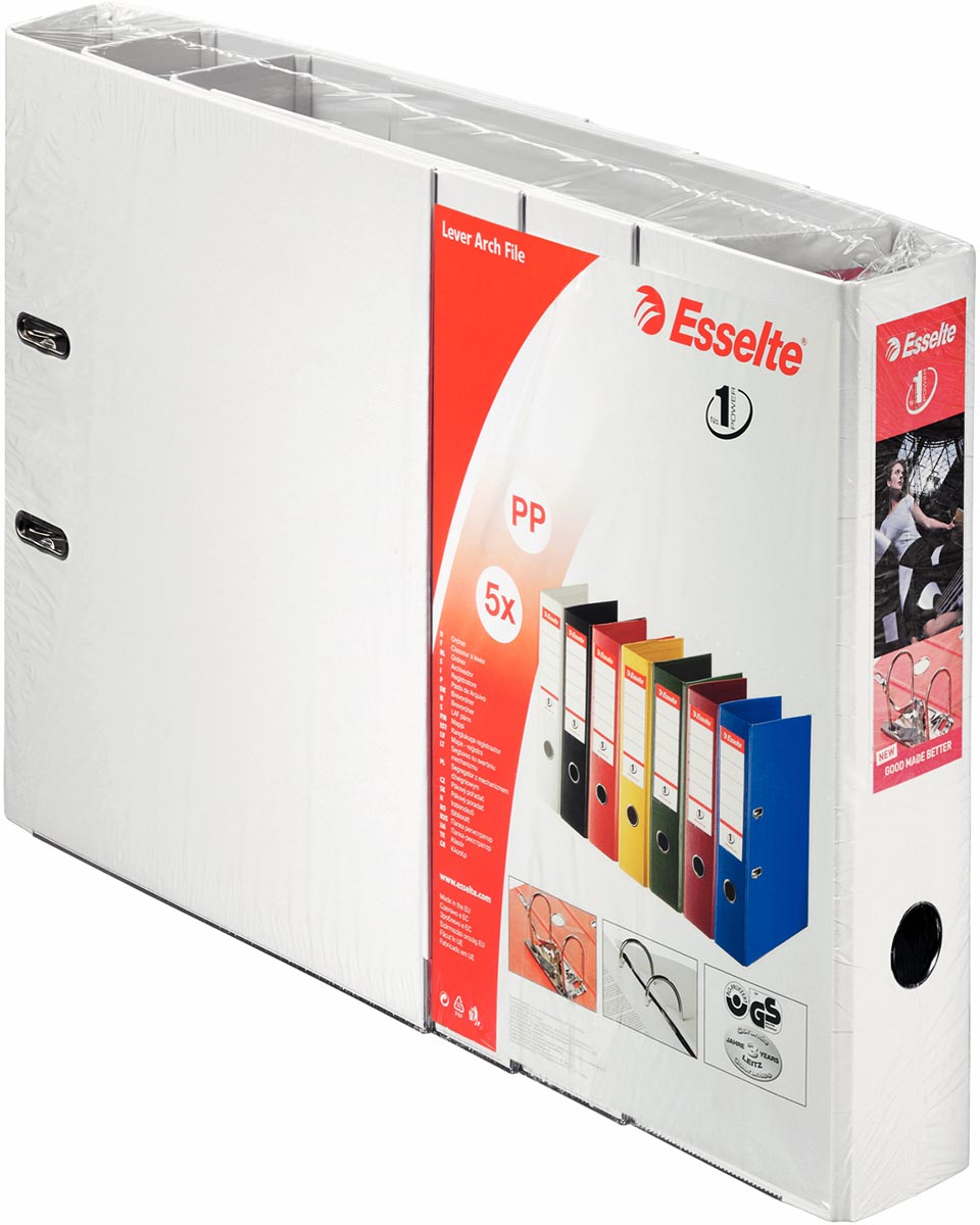 Esselte ordner Power N°1, rug van 7,5 cm, wit, pak van 5 stuks