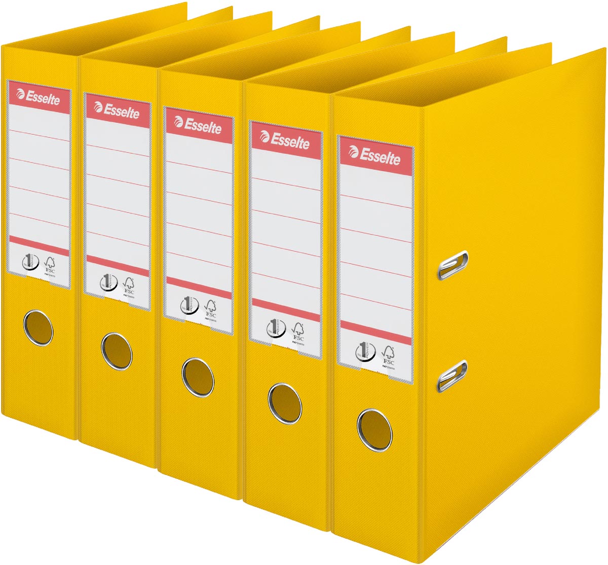 Esselte ordner Power N°1, rug van 7,5 cm, geel, pak van 5 stuks afbeelding