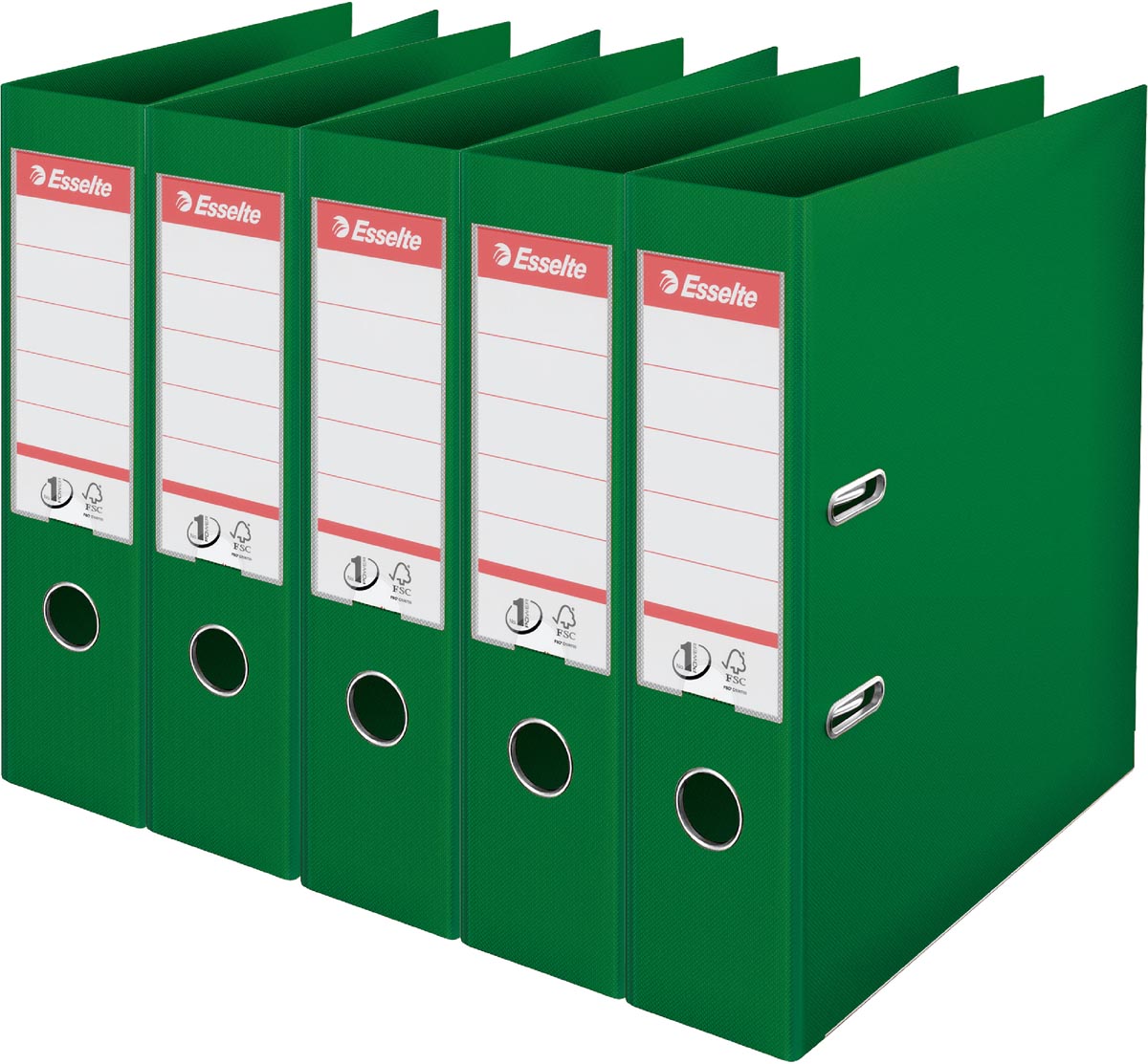Esselte ordner Power N°1, rug van 7,5 cm, groen, pak van 5 stuks afbeelding
