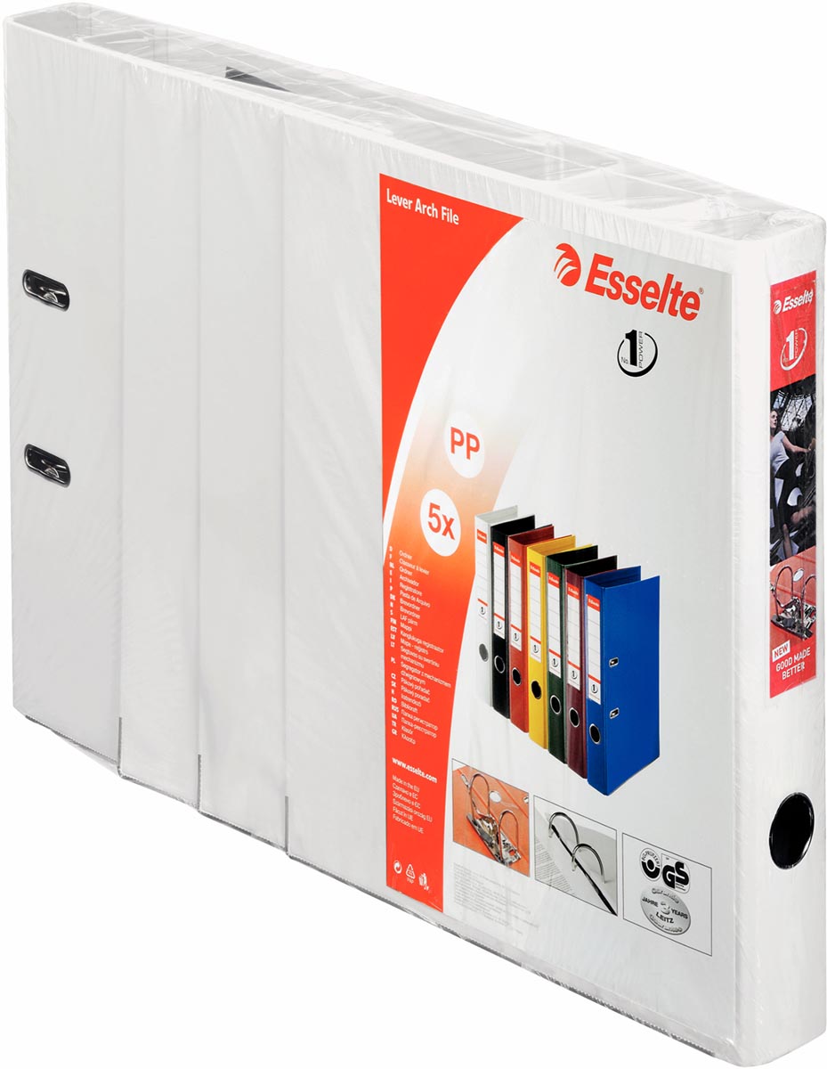 Esselte ordner Power N°1, rug van 5 cm, wit, pak van 5 stuks