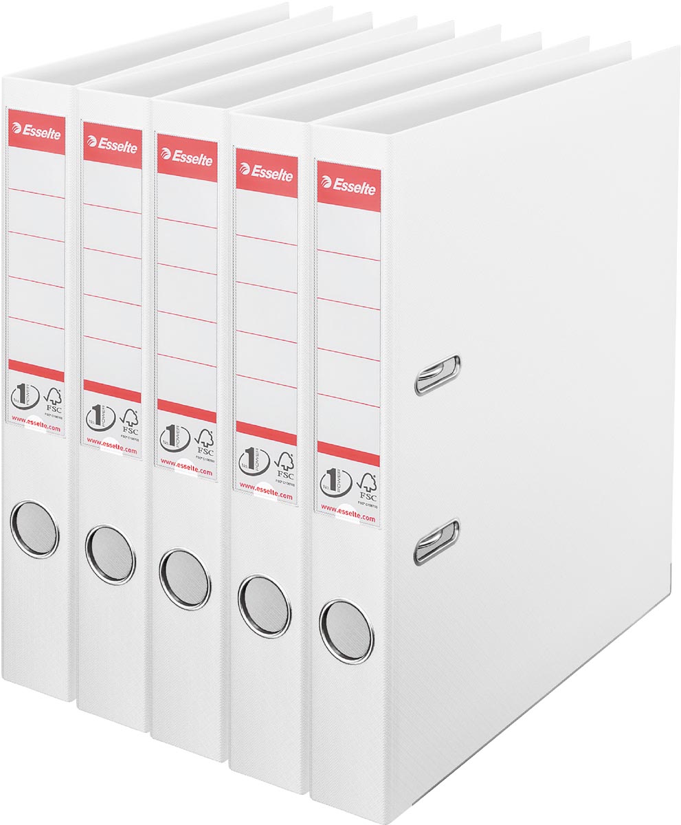 Esselte ordner Power N°1, rug van 5 cm, wit, pak van 5 stuks afbeelding