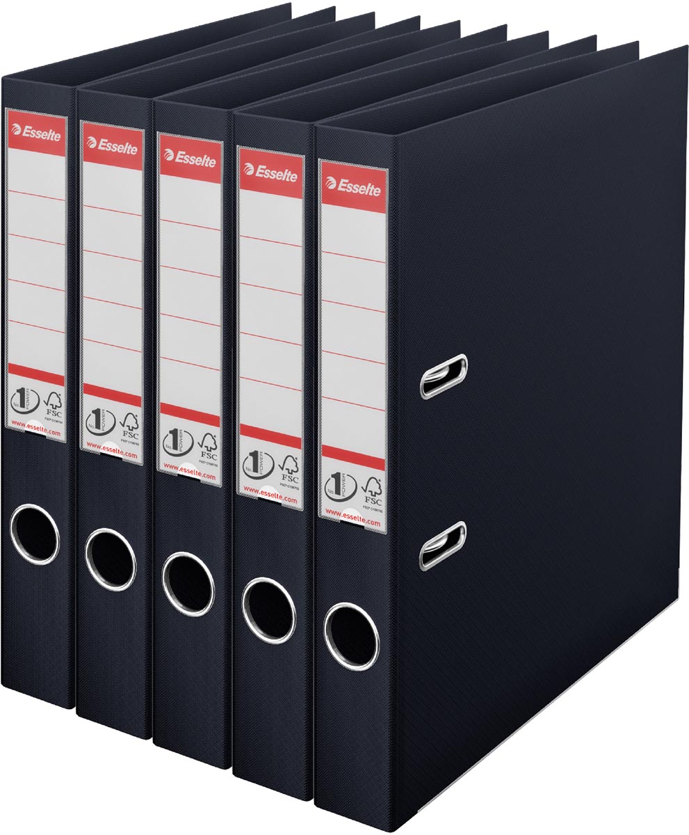 Esselte ordner Power N°1, rug van 5 cm, zwart, pak van 5 stuks afbeelding