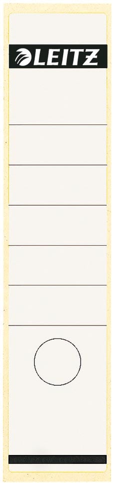 Leitz rugetiketten, zelfklevend, ft 6,1 x 28,5 cm, pak van 10 stuks, wit