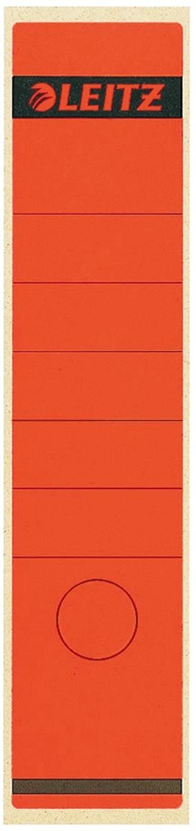Leitz rugetiketten, zelfklevend, ft 6,1 x 28,5 cm, pak van 10 stuks, rood afbeelding