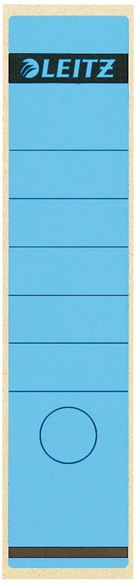 Leitz rugetiketten, zelfklevend, ft 6,1 x 28,5 cm, pak van 10 stuks, blauw afbeelding