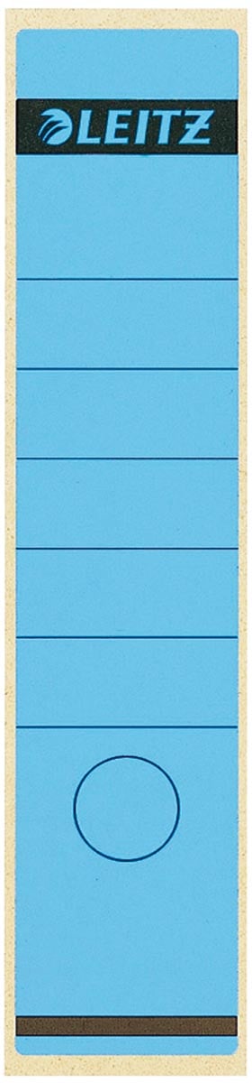 Leitz rugetiketten, zelfklevend, ft 6,1 x 28,5 cm, pak van 10 stuks, blauw