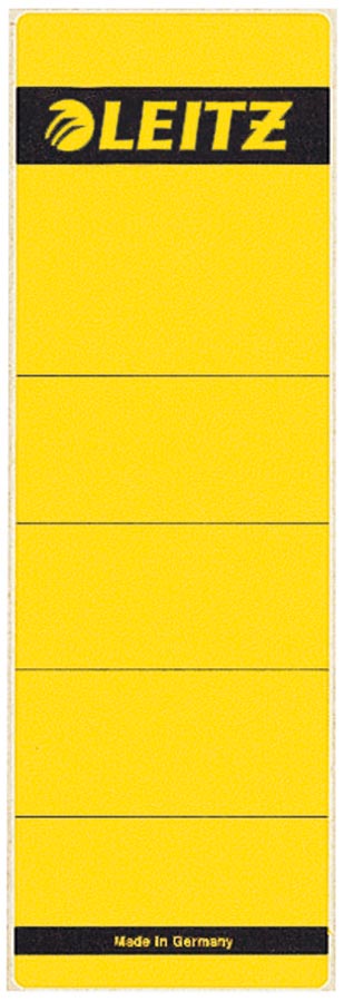 Leitz rugetiketten, zelfklevend, ft 6,1 x 19,1 cm, pak van 10 stuks, geel afbeelding