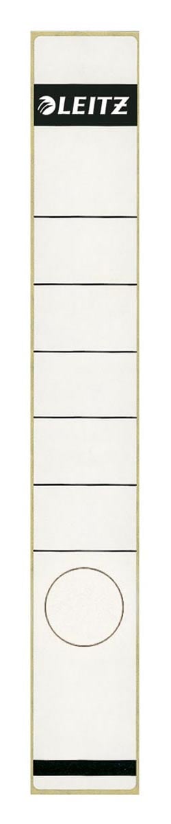 Leitz rugetiketten, zelfklevend, ft 3,9 x 28,5 cm, pak van 10 stuks, wit