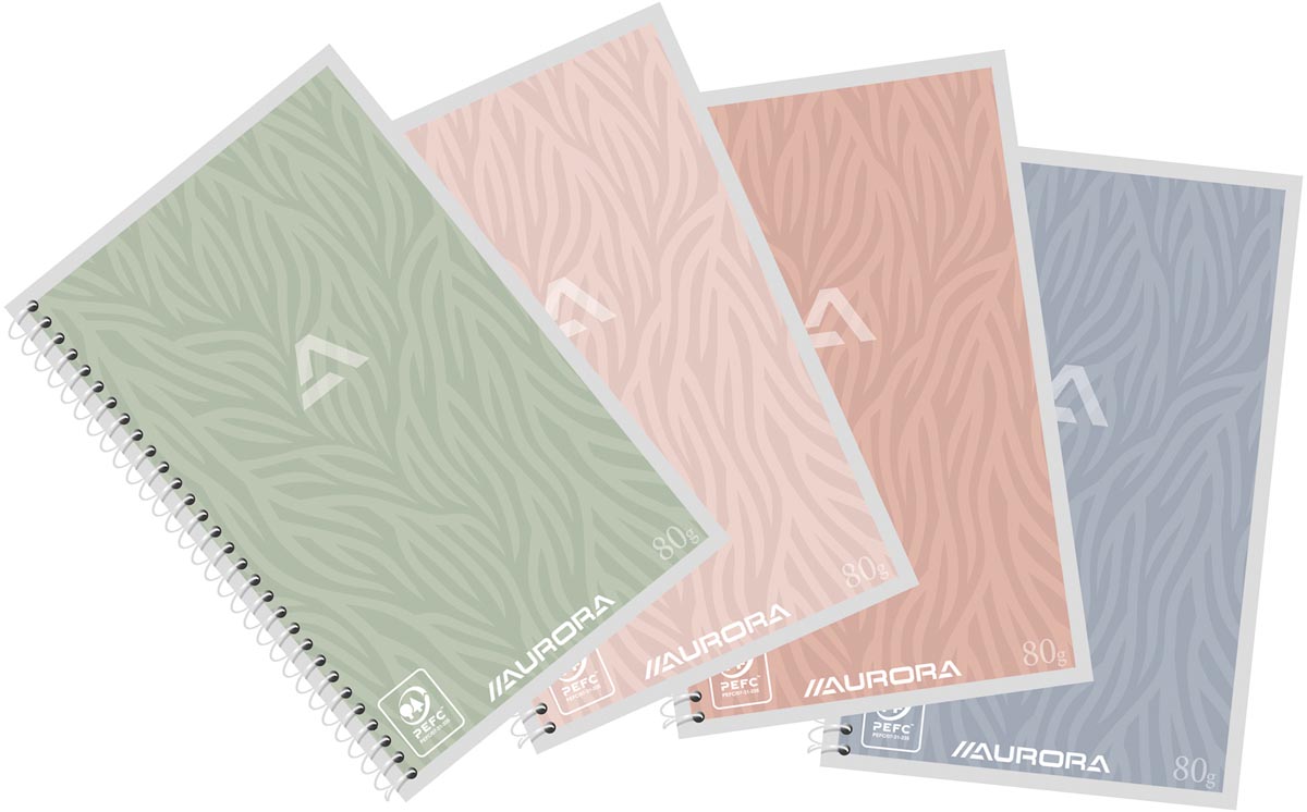Aurora Writing 80 Design spiraalschrift, ft A6, 120 bladzijden, blanco afbeelding