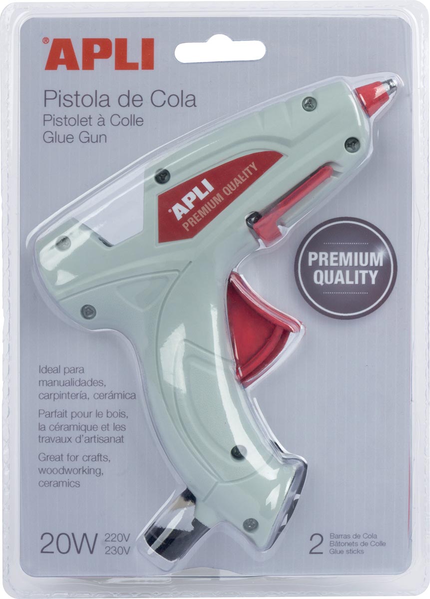Apli lijmpistool Premium, inclusief 2 lijmpatronen, op blister afbeelding