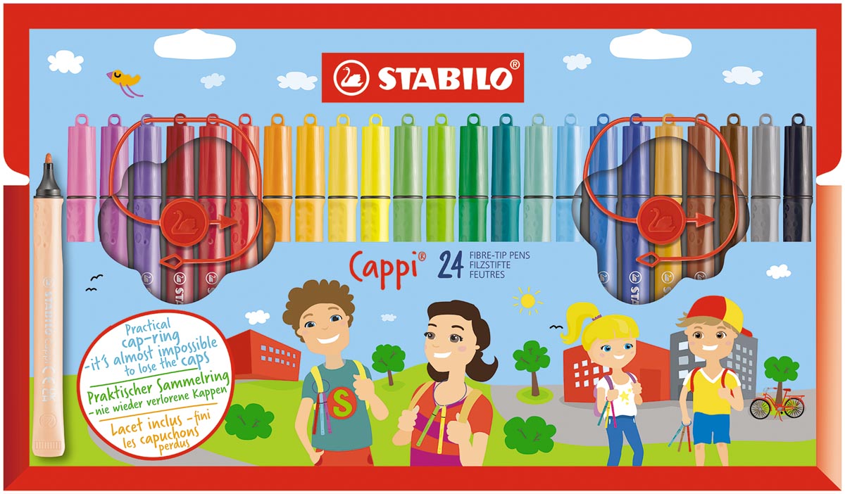 STABILO Cappi viltstift, etui van 24 stuks