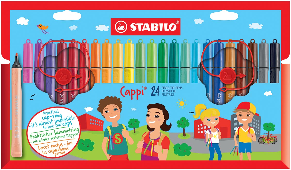 STABILO Cappi viltstift, etui van 24 stuks