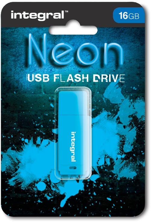 Integral Neon USB 2.0 stick, 16 GB, blauw