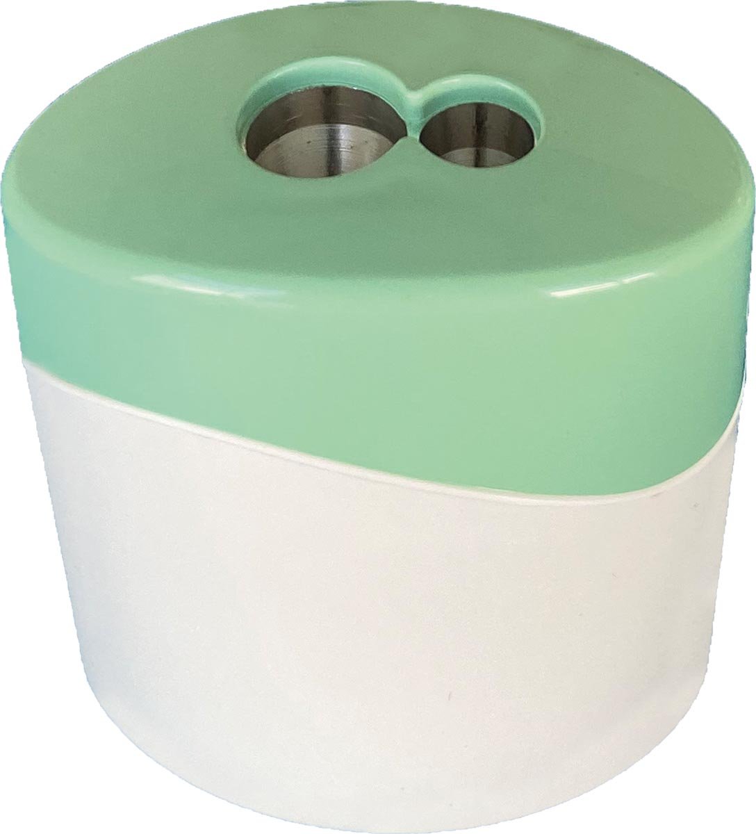 M+R Green Line potloodslijper met reservoir, 2-gaats
